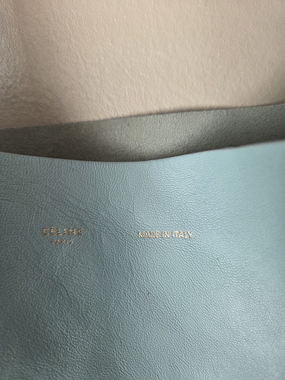 Celine Two-Tone Light Blue and Black Leather Tote - Picture 14 of 16